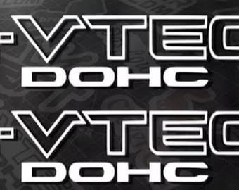 2)i-Vtec Dohc ivtec 9" emblem Vinyl Sticker Honda Civic Decal Drift JDM 014