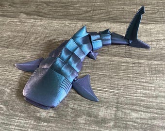 3d printed whale Shark Animal Fish Ocean Articulated fidget Toy Kids Deco
