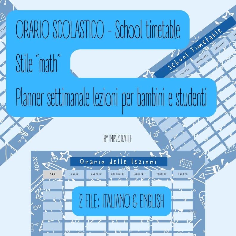 Printable Math Schedule | Weekly Class Planner for Kids and Students ...