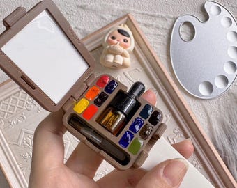 3D-Printed Watch-Style Watercolor Palette – Compact Travel Paint Case for Artists