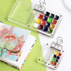 Mini Acrylic Watercolor Palette Set, 8-colors Portable Painting Supplies, Pocket Art Kit, Travel-Friendly Artist Gift, DIY Craft Accessories
