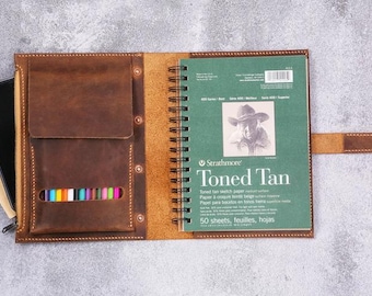 Juego de lápices de dibujo A5 de 24 colores con estuche de cuero con apertura a la izquierda, kit de lápices de acuarela, suministros de dibujo portátiles, regalo perfecto para artistas.