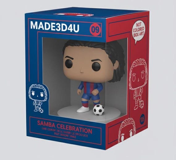 Ronaldinho Inspired Soccer Figurine: Funko Style 3D Print File