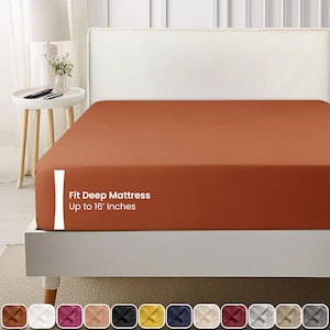 Fitted Sheet Bed Fitted Sheet All Sizes 16&quot; Inch Deep Pocket Fitted Sheet Stone Washed Super Soft Twin Full King Fitted Sheet Bedding Sheets