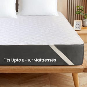 100% Waterproof Microfiber Mattress Protector With Corner Elastic Strap Band - Mattress Pad - White, Grey & Navy