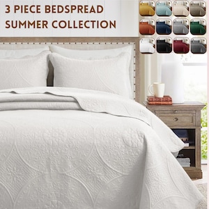 Bedspread Floral 3 Piece Quilted Bedspread Microfiber Ultra Soft Coverlet Quilt Cover Set Breathable Lightweight Summer Bedspread Bed Cover