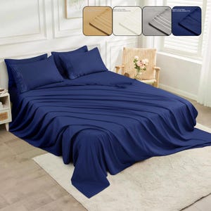 Microfiber Bed Sheet Set (4 Piece) Deep Pocket, Luxury Soft Bedding