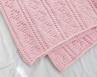 Blanket KNITTING PATTERN "Soft Dreams", Baby blanket pattern, Knitting Blanket patterns, Cozy newborn wrap, easy PDF tutorial for beginners.