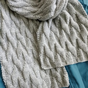 Scarf KNITTING PATTERN "Great cozy scarf", PDF knitting pattern, Knitting Scarf Pattern For Women and Men