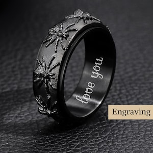 Custom Spider man Spin Ring, Fingertip Ring, Men/Women&#39;s Ring, Friend Gift, Anxiety Ring, Meditation Ring, Worry Ring, Gift for Him