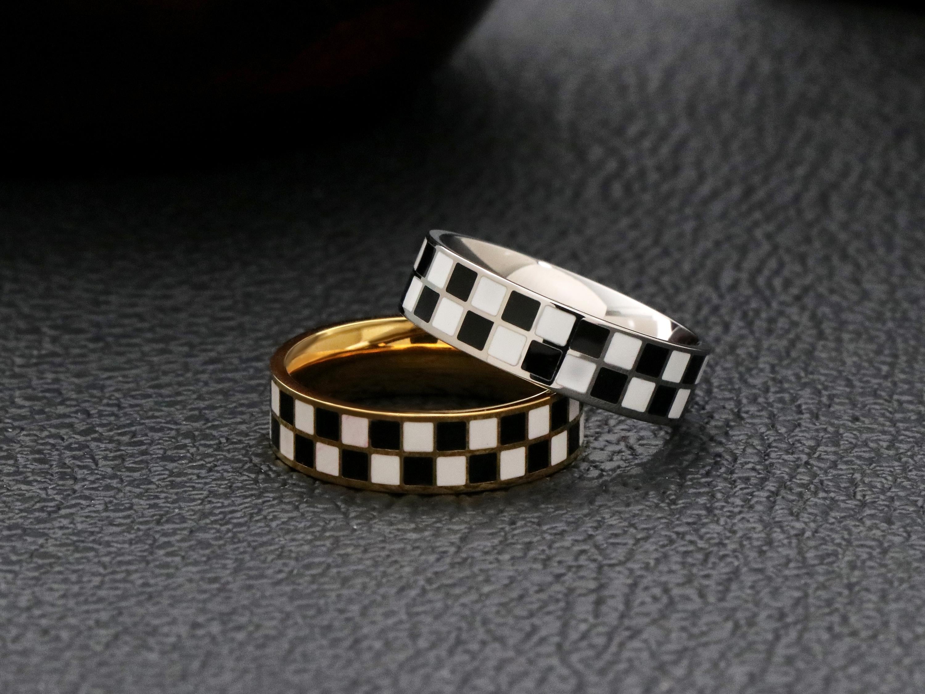Checkerboard Ring - Etsy