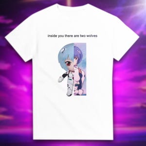 Funny Rei Ayanami Shirt: Two Wolves Meme, Anime Otaku Tee
