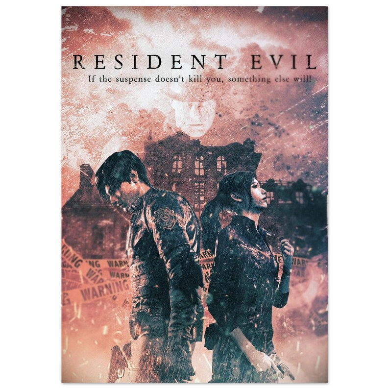 Resident Evil Cinematic Poster | Horror Game Fan Art | Leon & Claire Wall Print | Dark Movie-Style Gaming Decor image 5