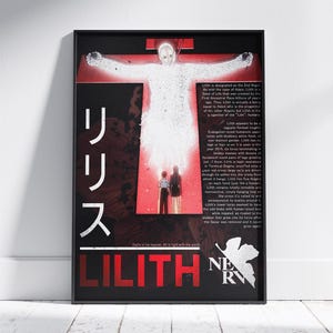Póster de Lilith Evangelion / Arte mural de anime Neon Genesis Evangelion / Lámina de anime con estética oscura (sin marco)