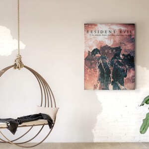 Resident Evil Cinematic Poster | Horror Game Fan Art | Leon & Claire Wall Print | Dark Movie-Style Gaming Decor image 7