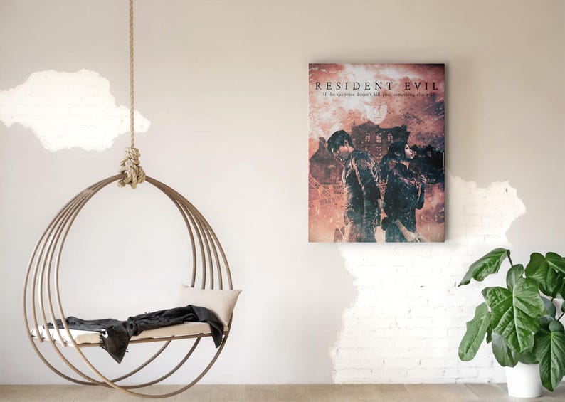 Resident Evil Cinematic Poster | Horror Game Fan Art | Leon & Claire Wall Print | Dark Movie-Style Gaming Decor image 7