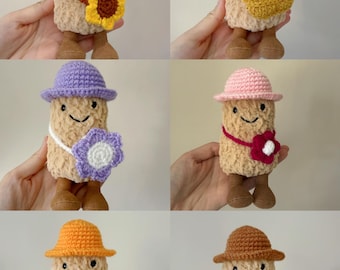 Sombrero y bolso de crochet para el sol - Disfraz hecho a mano para jellycat Amuseables Peanut