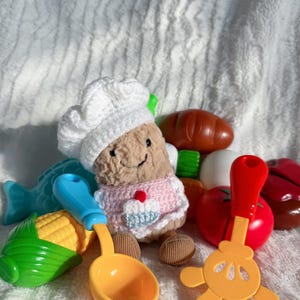 Crocheted little chef outfit  -Handmade costume for jellycat Amuseables Peanut