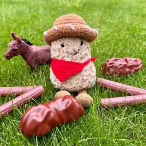 Crocheted cowboy outfit  -Handmade costume for jellycat Amuseables Peanut