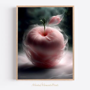 Immagine di mela, Arte surreale in stile accademico scuro, Immagini di frutta in un'immagine romantica, Decorazioni per la casa eteree, Fotografia creativa