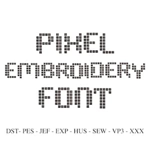 Pixel Font Embroidery Design: Gaming Blocks (Digital Download)