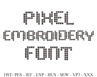 Pixel Font Embroidery Design: Gaming Blocks (Digital Download)