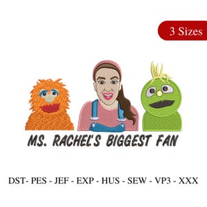 Ms Rachel Embroidery Design: Toddler Fan Art (3 Sizes) (Instant Download)