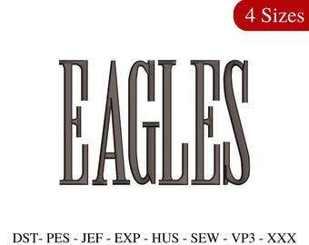 Eagles Mascot Embroidery Design: School Spirit, 4 Sizes (Instant Download)