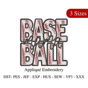 Baseball Mama Applique Embroidery Design - Sports Mom (Instant Download)