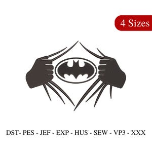 Bat Superhero Embroidery Design: Comic Hero File
