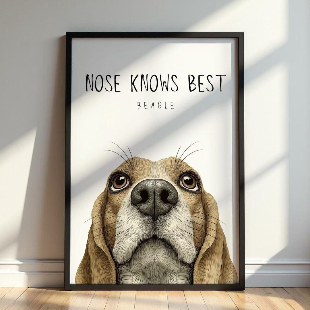 Beagle Print | Dog Poster | Pet Gift | Minimal Wall Art - Etsy