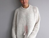 Knitting Pattern PDF | Top-Down Sweater with Waist Tie | English | Intermediate