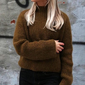 Ribbed Raglan Sweater Knitting Pattern: Top-Down, Intermediate Level (PDF Pattern)