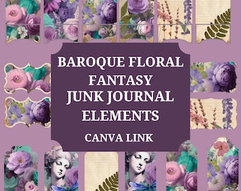 Baroque Floral Fantasy Junk Journal Elements