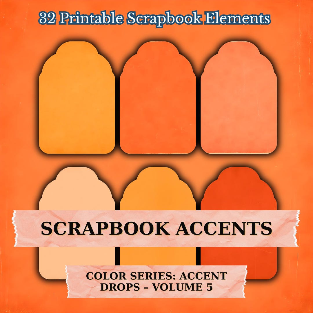 32 Printable Sheets Scrapbook Elements – Teal Papers & Tags – 12x12 ...
