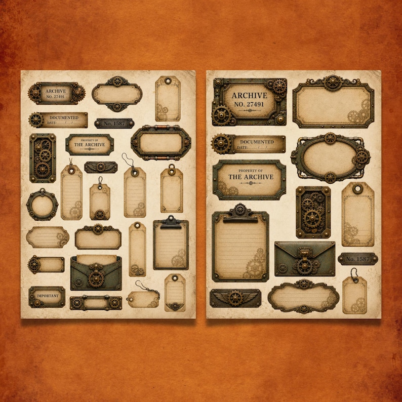 The Archivist's Cabinet Printable Ephemera Kit | Steampunk Archive ...