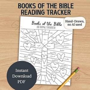 Libros de la Biblia dibujados a mano para niños Registro de lectura de libros cristianos para imprimir en forma de cruz Registro de lectura para niños Motivación bíblica