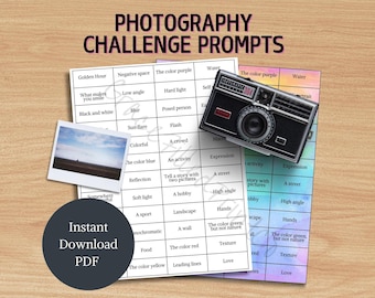 Photography Challenge Prompt Cards: 48-Day Picture Exploration (Digital Download)