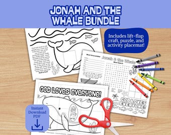 Jona und der Wal – Bastelpaket: Christliche Bastelvorlagen zum Ausdrucken für Kinder (PDF-Download)