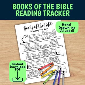 Books of the Bible Reading Tracker: Hand-Drawn Christian Printable (PDF)
