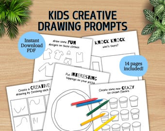 Kids Drawing Prompts: Creative Art & Writing Activity (PDF Printable)