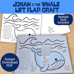 Manualidad de Jonás y la ballena: imprimible para la escuela dominical (PDF)