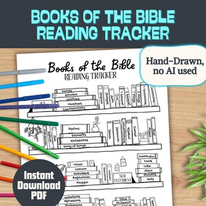 Libros de la Biblia dibujados a mano: Libros cristianos para colorear (Descarga digital)