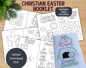 Christian Easter Booklet Easter Story Printable Coloring Sheets Holy Week for Kids Easter Sunday Activities Biblical Easter Crafts Church