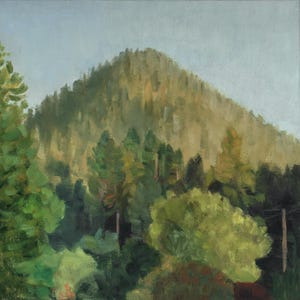 Landscape Painting - Butte at Sunset - Oregon plein air