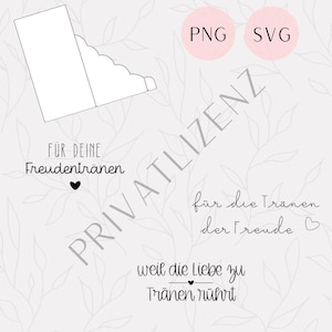 Bruiloftstranen van vreugde, plotterbestand, DIY-cadeau PNG SVG Cricut, privélicentie
