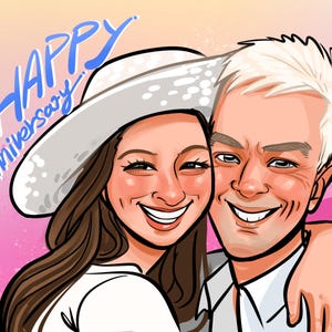 Custom Cartoon Portrait, Couple Portrait from Photo, Anniversary Gift for Couple, Caricature from Photo, Cartoon Couple, Mothers Day Gifts