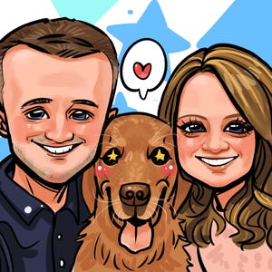 Niestandardowy portret pary z kreskówki, karykatura ze zdjęcia, prezent dla niej, para z kreskówki, portret ze zdjęcia, sztuka na dzień matki, prezent na walentynki