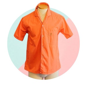 Vintage 50s Men&#39;s Shirt - Cut Away Collar Top Loop M