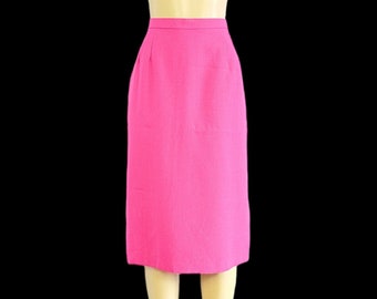 Vintage Bright Pink Straight Skirt, NOS Never Worn Midi Skirt L